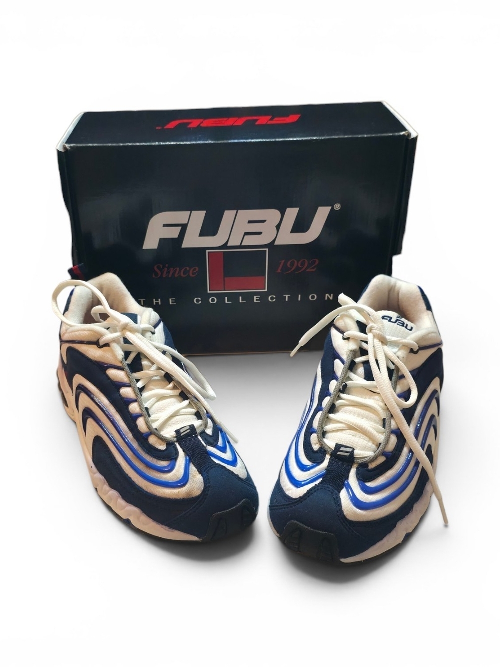 FUBU Blue & Cream Retro Wave Sneakers